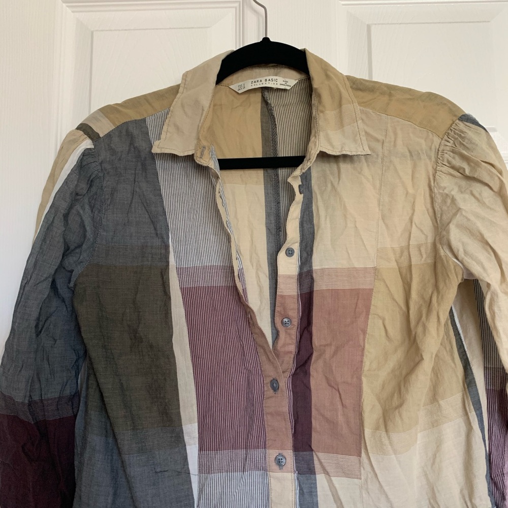 Plaid Long Slit Zara Top - Offers Welcome 🧡